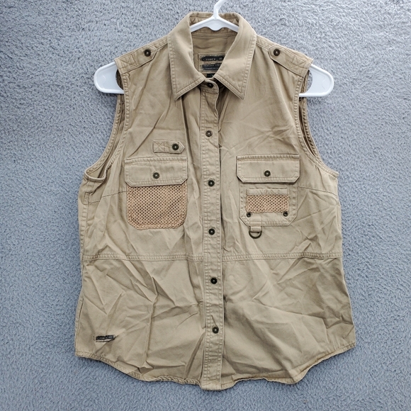Ralph Lauren Fishing Cargo Utility Safari Vest Womens Size M Sleeveless Vintage - Picture 1 of 10